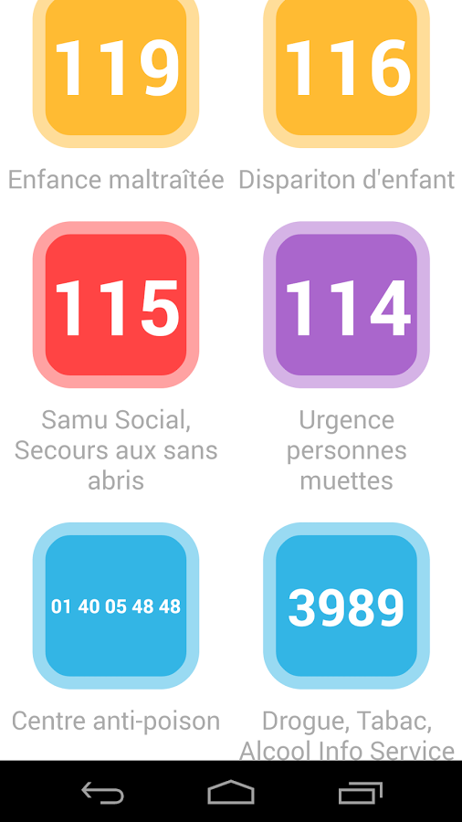 Numéro d’appel d’urgence (FR)截图2