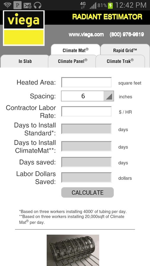 Viega Radiant Estimator截图3