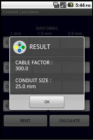 CONDUIT SIZE CALCULATOR BS7671截图2