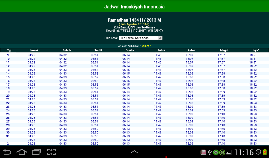 Jadwal Imsakiyah 1434H | 2013M截图4