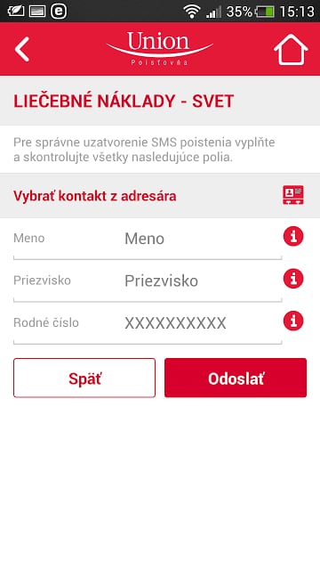 Union mobiln&eacute; SMS poistenie截图7