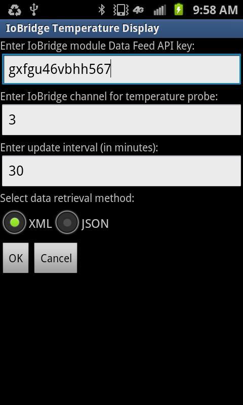 IoBridge Temperature Widget截图1