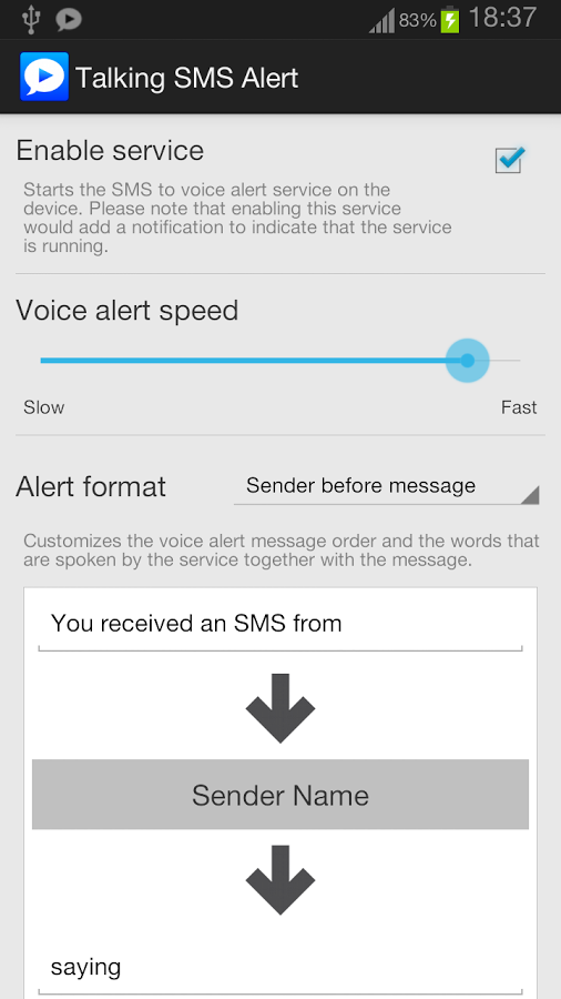 Talkin Text Alert Lite截图1