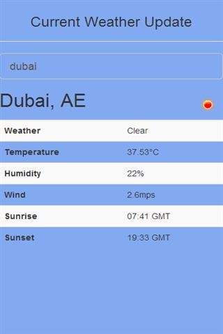 当前天气更新 Current Weather Update截图3