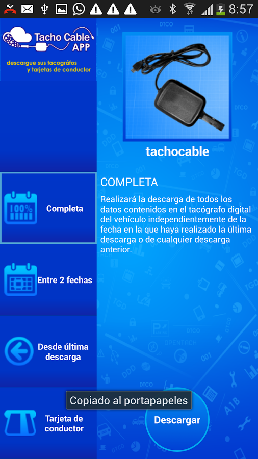 TACHOCABLE | Datos Tacógrafo截图2