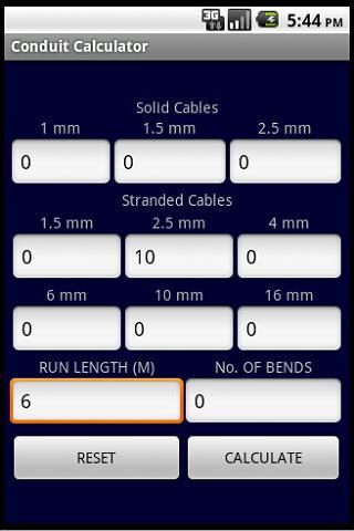 CONDUIT SIZE CALCULATOR BS7671截图1