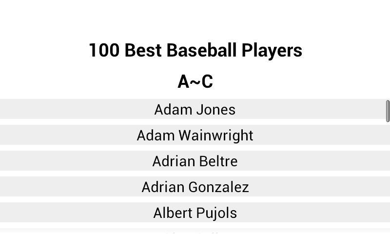 100 Best Baseball Player...截图4