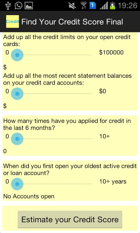 Find Credit Score Calculator截图2