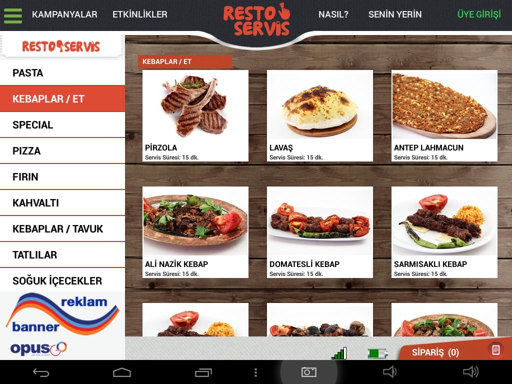 Restoservis Tablet Men&uuml;截图6