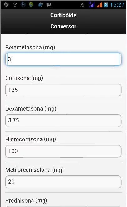 Corticóide Calculadora截图3