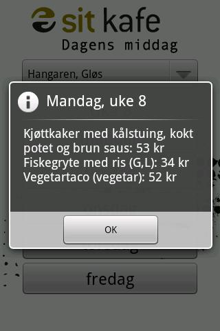 SiT Kafe: Dagens Middag截图1