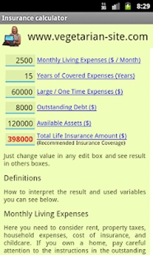 Insurance Life Calculator截图3