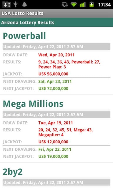 USA Lotto Results截图2