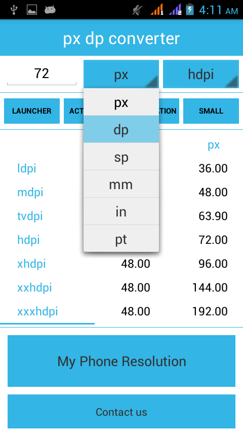 px dp converter截图2