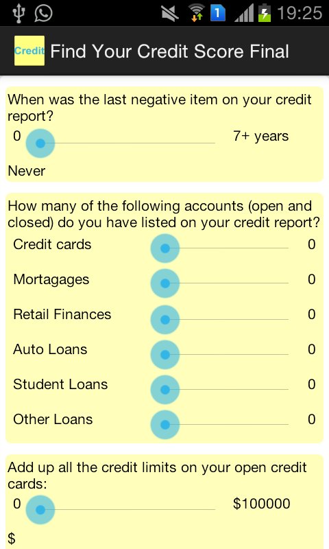 Find Credit Score Calculator截图1