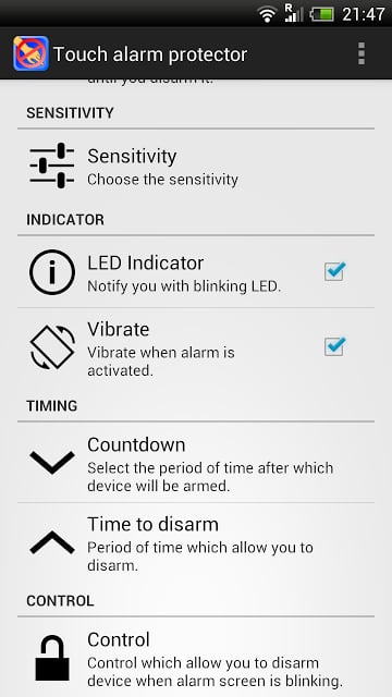 Touch alarm protector截图3