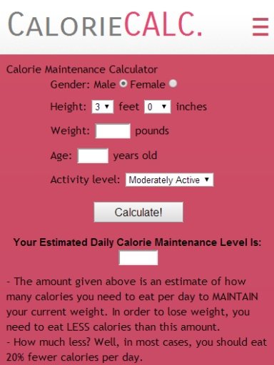 Calories Calculator截图4