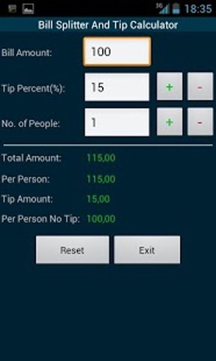 Bill Split And Tip Calculator截图2