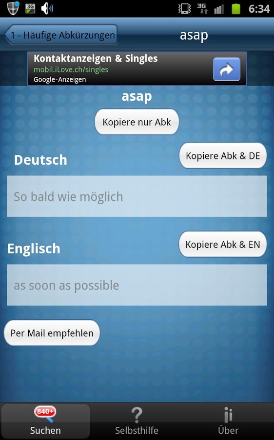 SMS Zeichen & Abkürzungen Free截图3