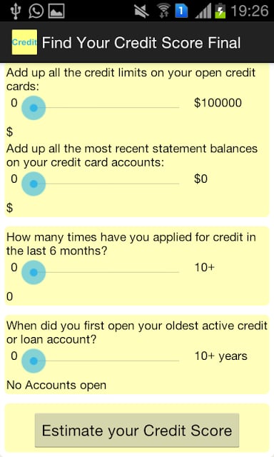 Find Credit Score Calculator截图3