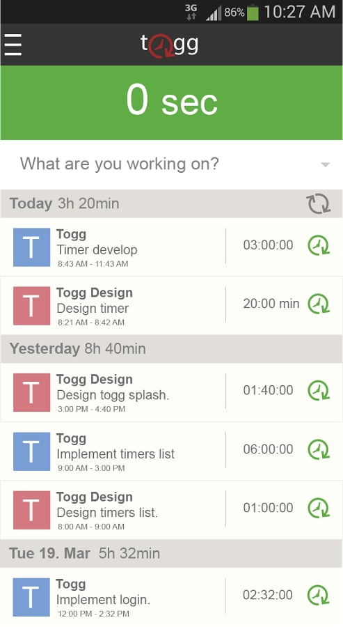 Togg for Toggl - Time Tr...截图4