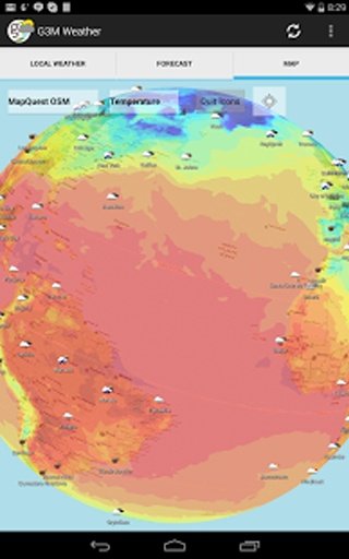 Open Weather Map 3D Glob3截图6