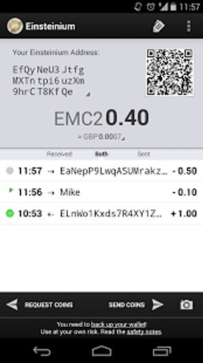 Einsteinium Wallet截图5