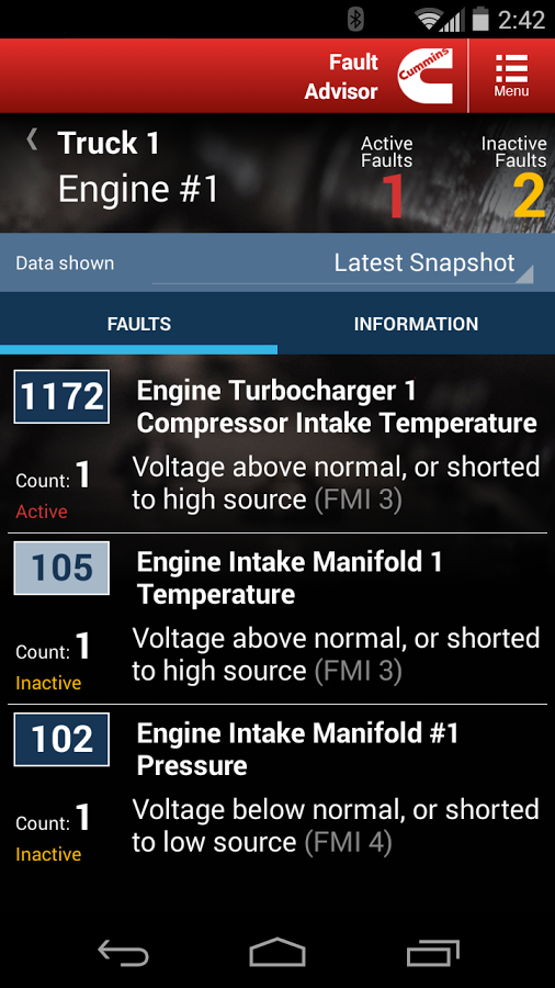 Cummins Fault Code Advisor截图2