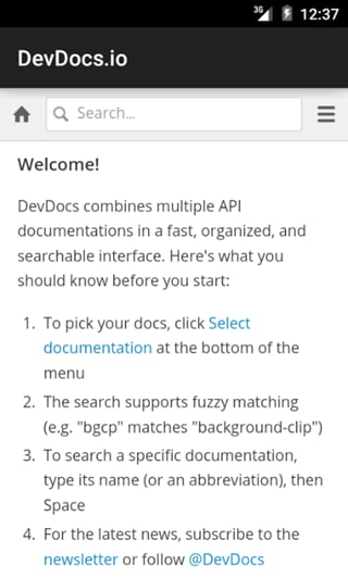 开发文档集合:DevDocs.io截图2