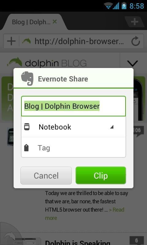 Dolphin: Evernote Add-on截图2