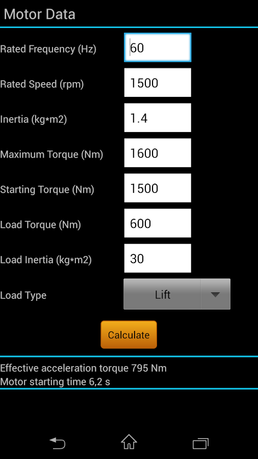 Motor Starting Time截图2