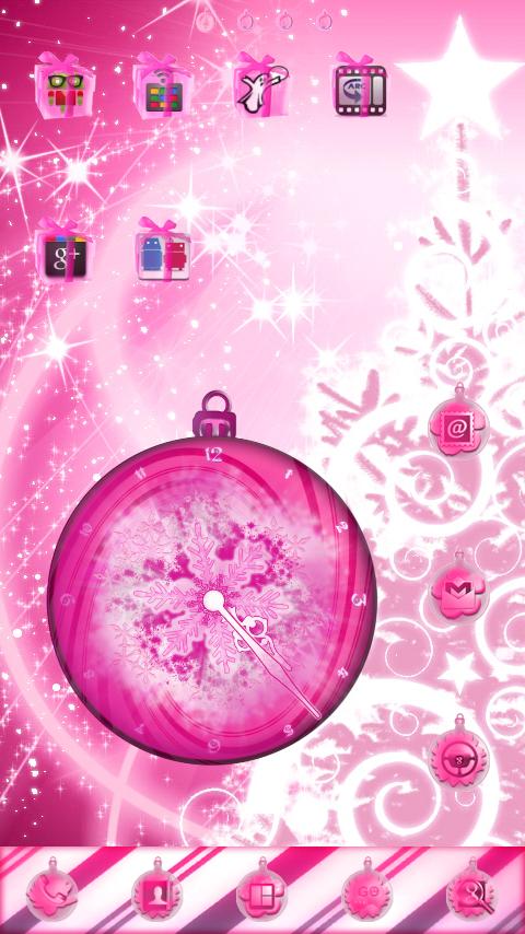 PINK Christmas Clock Widget截图1