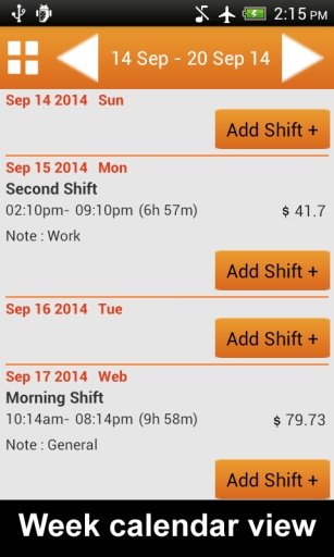 Shift Tracker Free截图2
