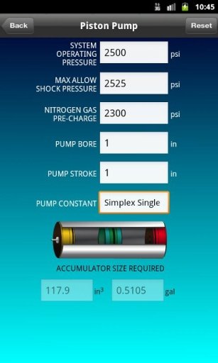 Hydraulic Accumulator Calc截图4