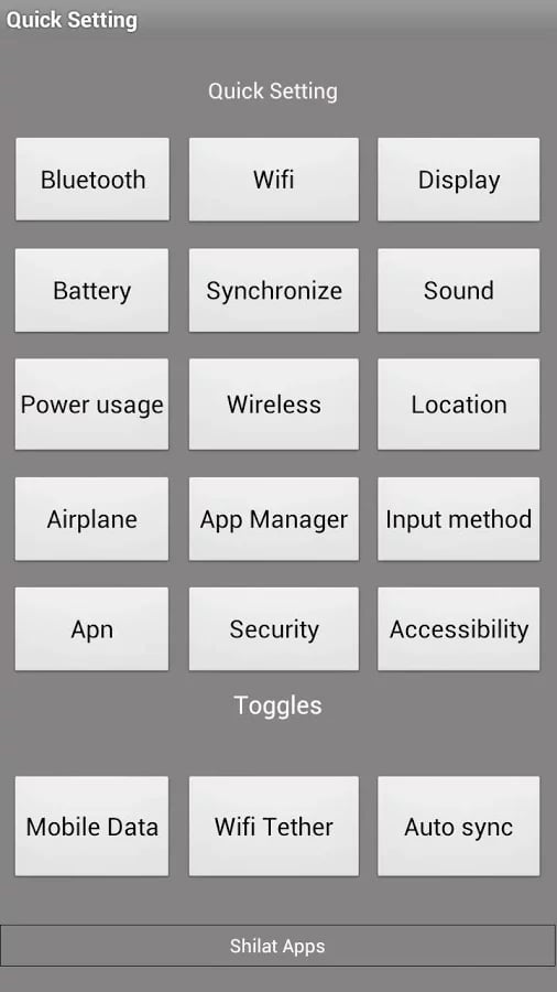 Quick setting &amp; Toggles截图1