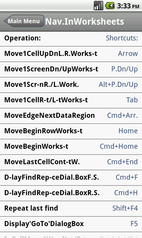 Shortcuts for Mac Excel截图10