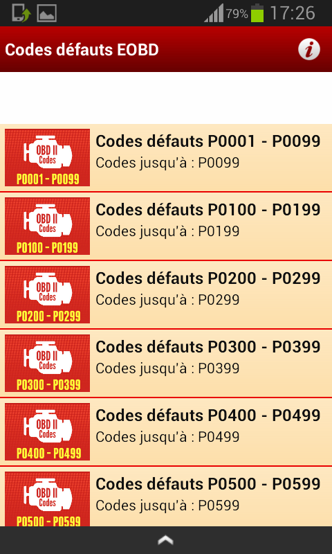 Tous Les Codes Défauts EOBD截图2