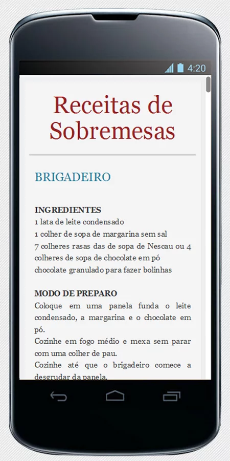 Receitas de Sobremesas Fáceis截图1