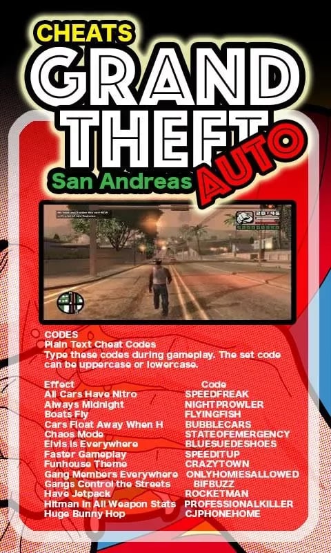 Cheats GTA San Andreas截图5