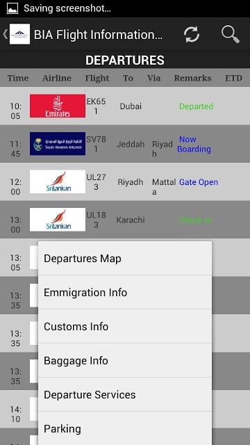 BIA Flight Information English截图2