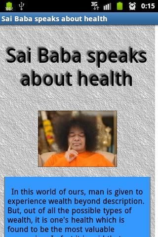 Sai Baba speaks about health截图2