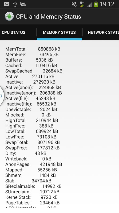 CPU and Memory Status截图1