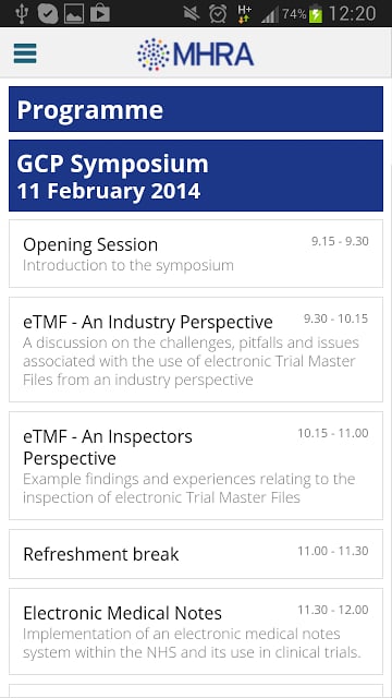 MHRA GCP Event App 2014截图2