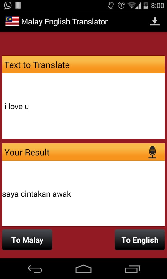 Malay English Translator截图3