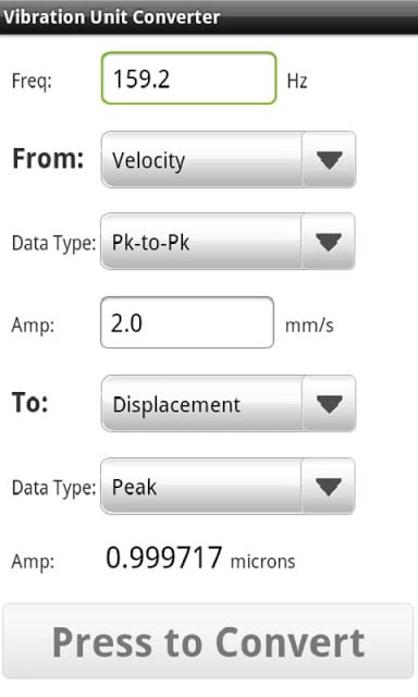 Vibration Unit Converter截图2