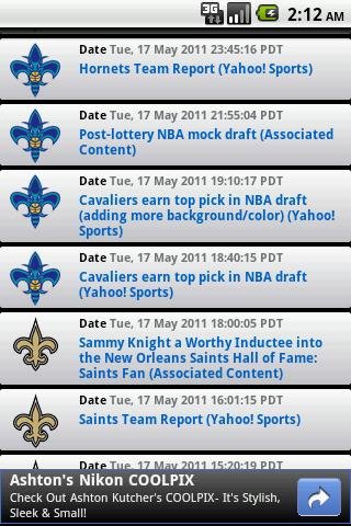 New Orleans Sports Widget截图1