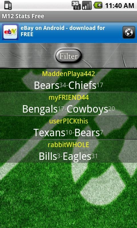 Game History n Stats 4 Madden截图2