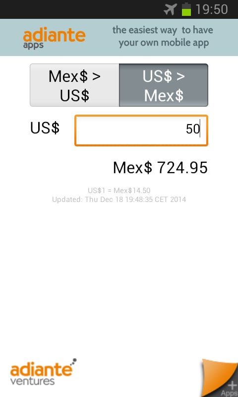 US Dollar to Mexican Pes...截图1