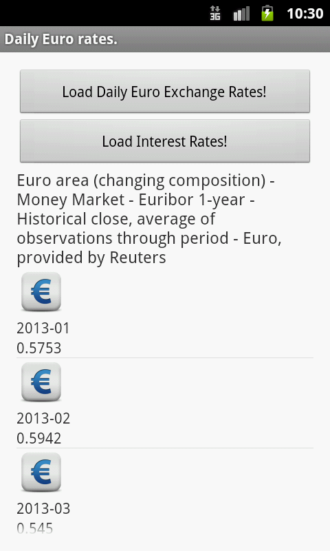 Daily Euro Rates截图2