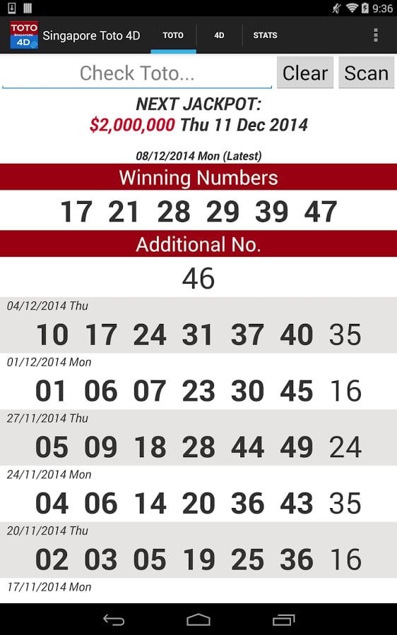 Scan &amp; check Toto 4D Sin...截图1